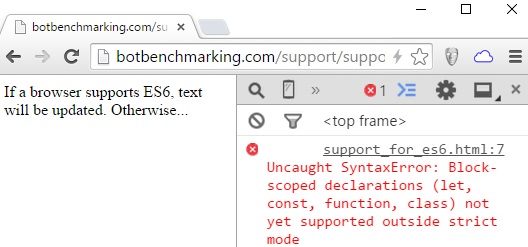 Syntax Error in Chrome 41-Konsole