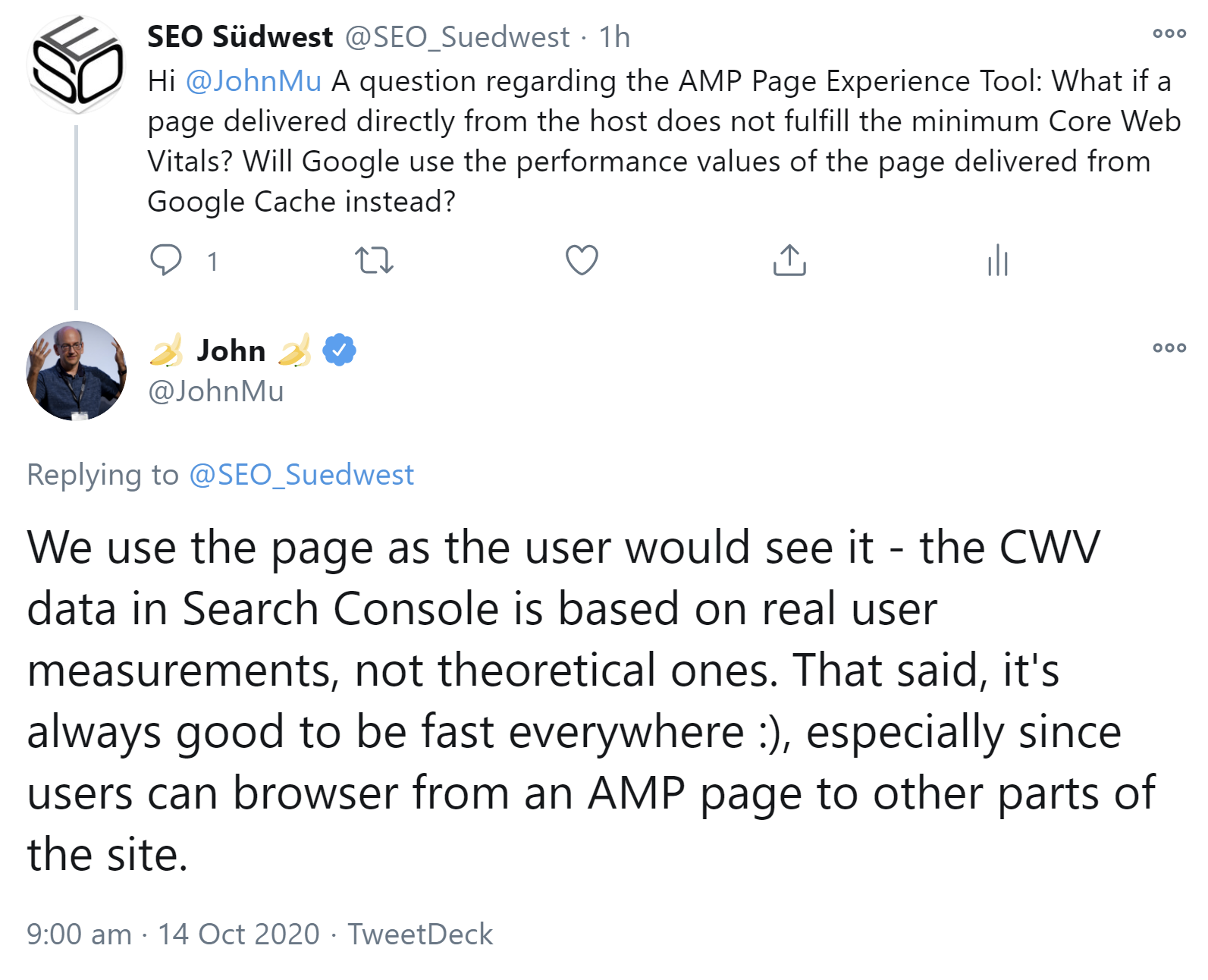 Google Core Web Vitals basieren auf realen Nutzererfahrungen
