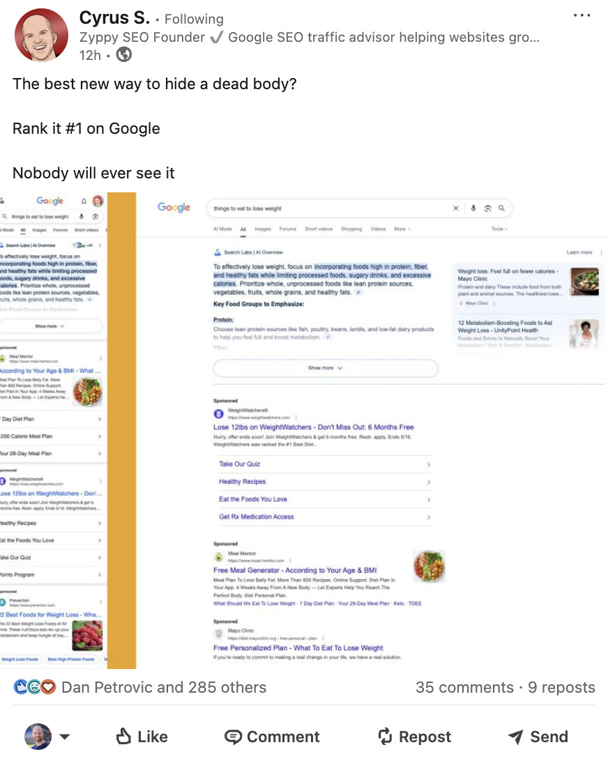Cyrus Shepard: keine Klicks auf Position 1 von Google