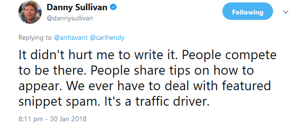 Danny Sullivan: Die Leute wollen ein Featured Snippet haben