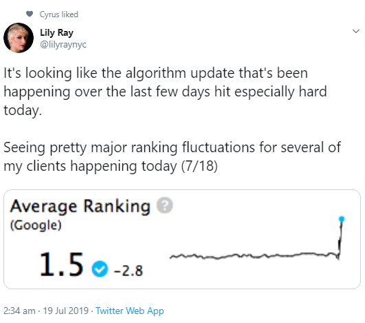 Veränderungen durch Google-Update haben sich am 18. Juli verstärkt