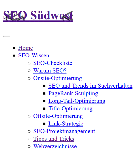 Flash of Unstyled Content (FOUC) - Beispiel