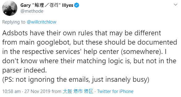 Gary Illyes: Google AdsBot hat eigene Regeln