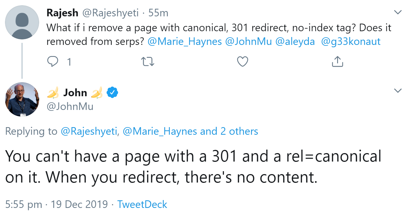 Google: Redirects und Canonical-Links lassen sich nicht kombinieren