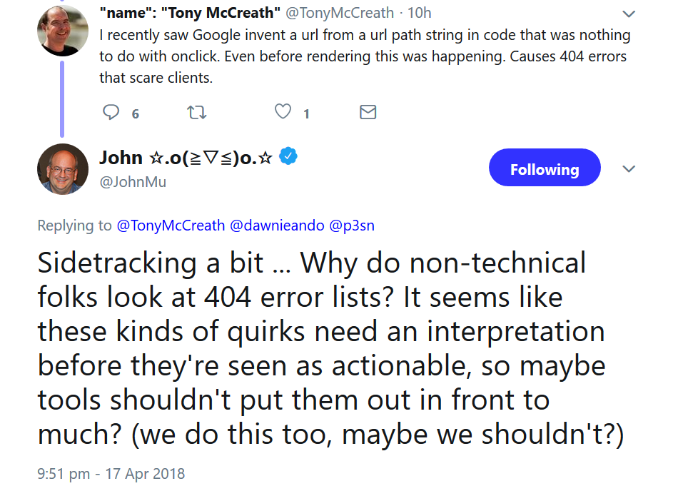 Google: 404-Fehler interpretieren, bevor Maßnahmen ergriffen werden