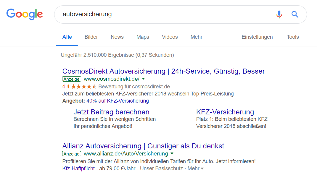 Google: Anzeigen-Label aktuell