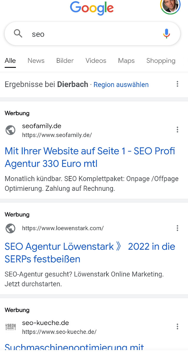 Google Ads: neue Kennzeichnung mit 'Werbung'-Schriftzug