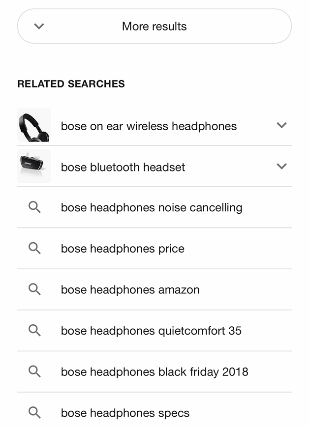 Google: Thumbnails für 'Ähnliche Suchanfragen'