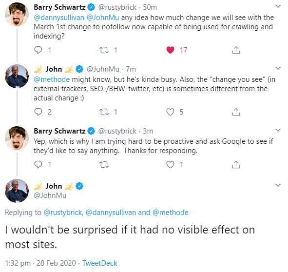 Google: kaum Änderungen durch Nofollow-Links ab dem 1. März zu erwarten