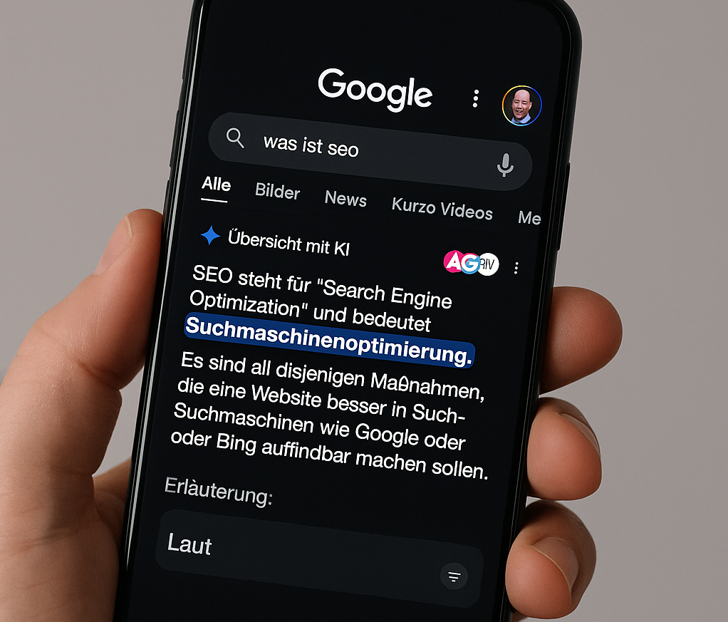 Google AI Overview auf Smartphone