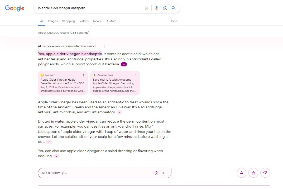 Google: Medizinische Suchanfrage mit AI Overviews