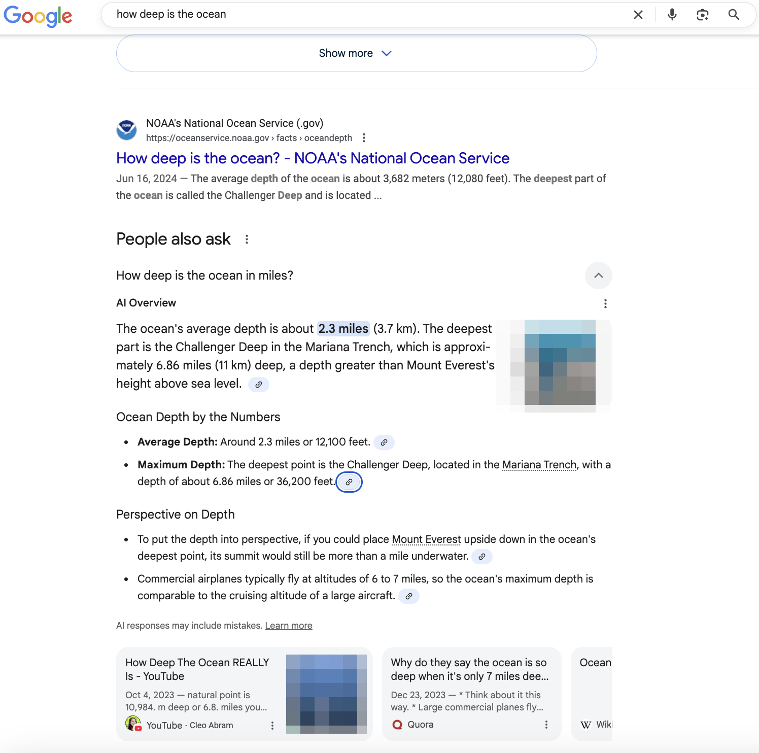 Google AI Overview ausgeklappt