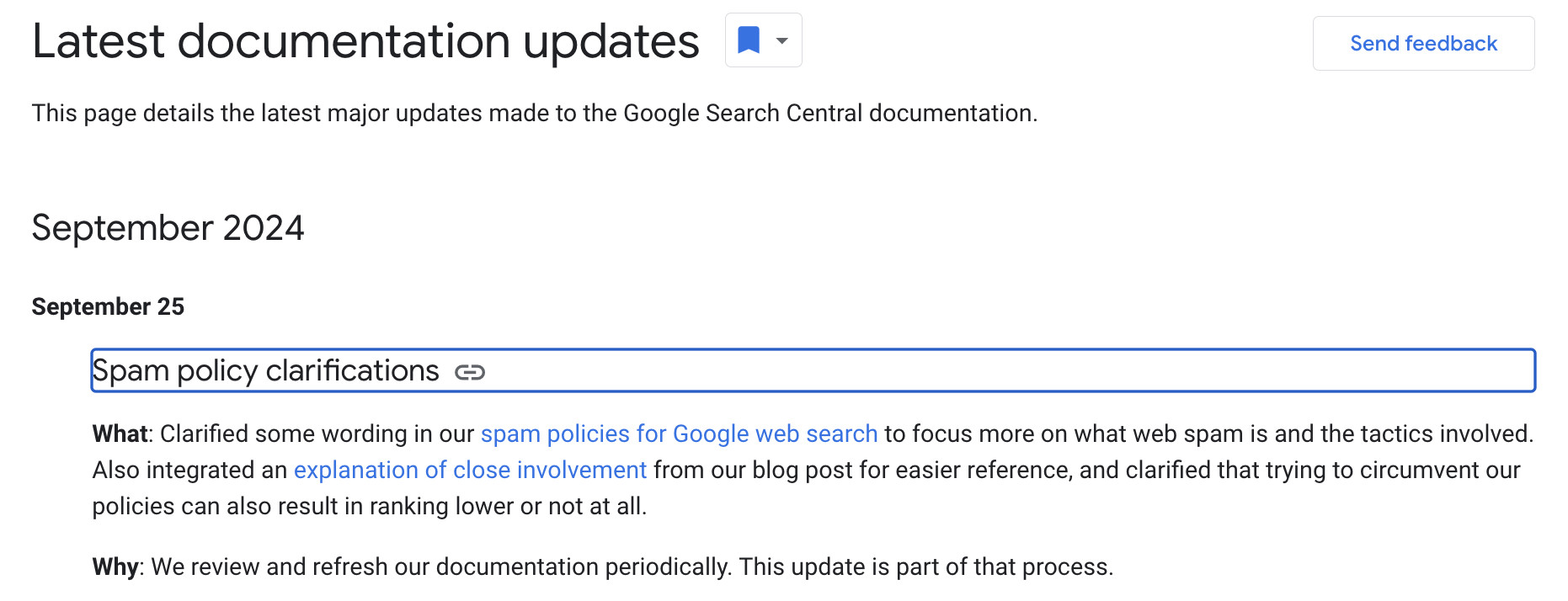 Google aktualisiert Spam Policies - September 2024