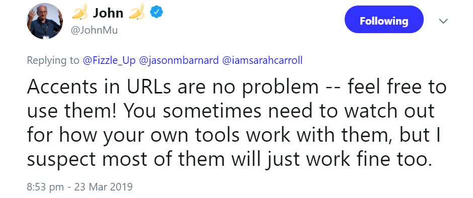 Google: Akzente in URLs sind kein Problem