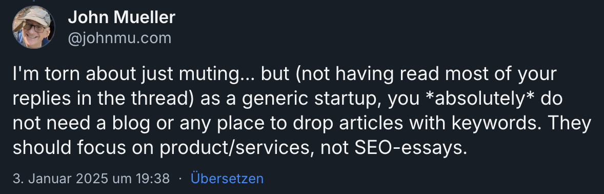 Google: 'Als Startup brauch es keinen Ort zum Ablegen von Keywords'