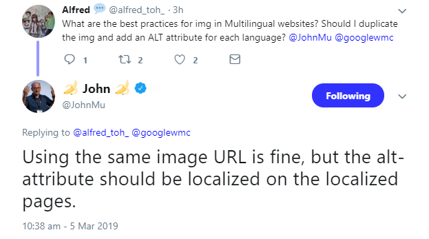 Google: Alt-Texte sollten lokalisiert werden