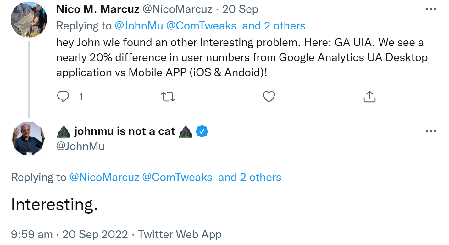 Google Analytics: Abweichungen zwischen ausgewiesener Nutzerzahl zwischen mobiler App und Desktop