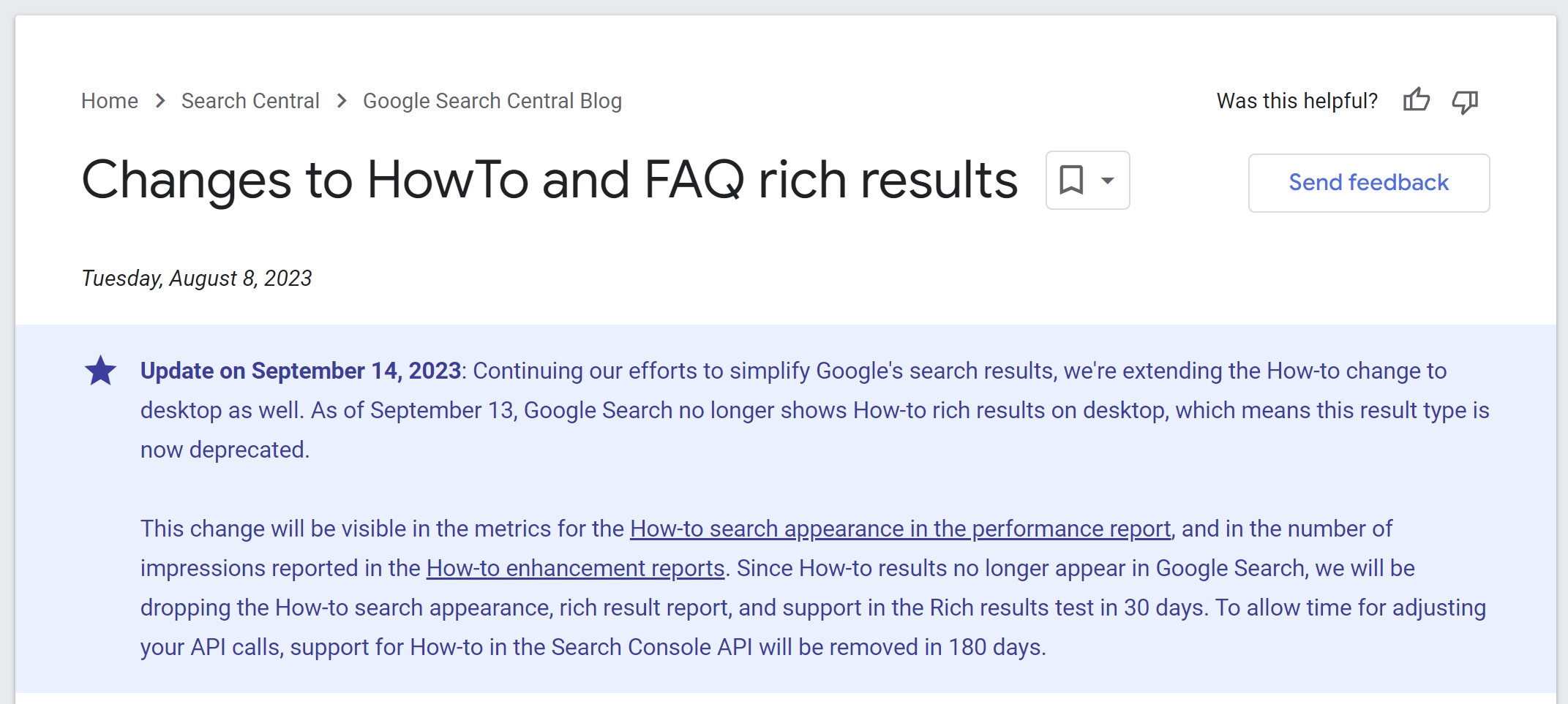 Google. Auch in der Desktop-Suche entfallen HowTo Rich Results