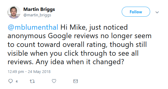 Google: Anonyme Bewertungen zählen nicht mehr