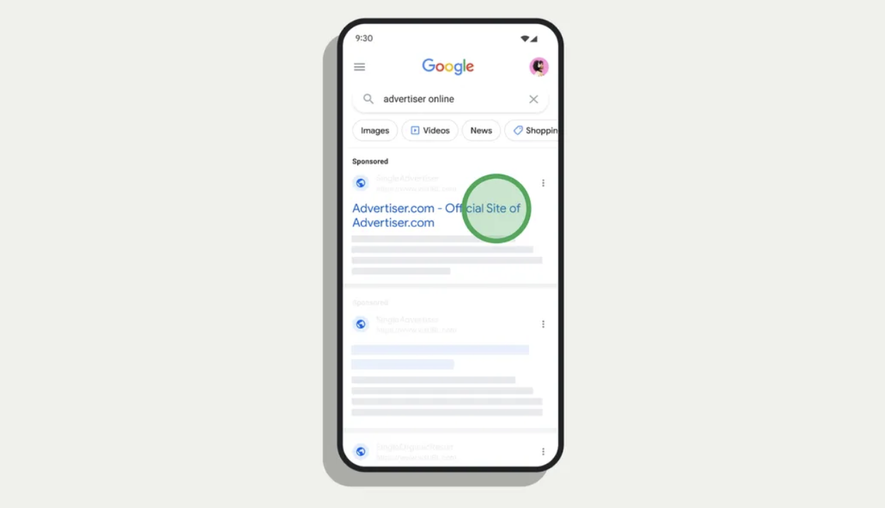 Google Ads - Beispiel für Anzeige