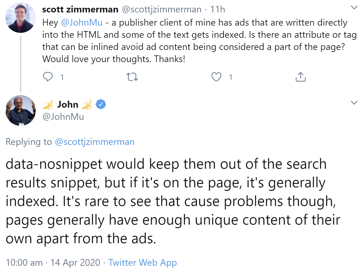 Google: Anzeigentext im HTML-Code normalerweise kein Problem