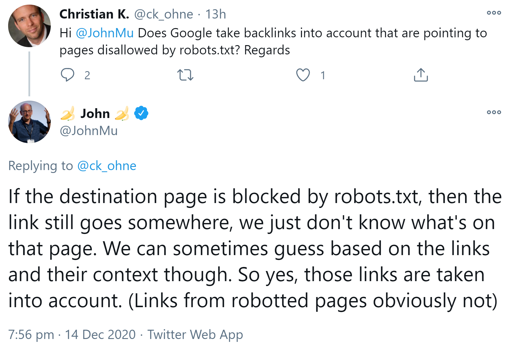 Google: Auch Links auf Seiten, die per robots.txt gesperrt sind, werden gewertet