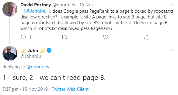 Google: Auch per robots.txt gesperrte Seiten können PageRank empfangen