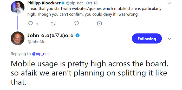 Google: Auswahl der Seiten für neuen Index hängt nicht von mobilem Trafficanteil ab
