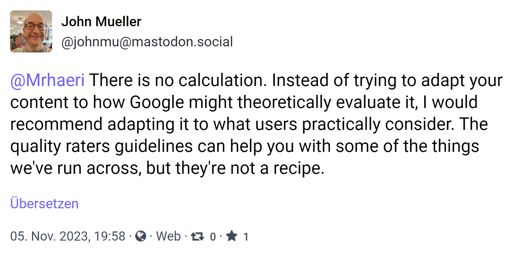 Google: Bei EEAT an die Nutzer und nicht an Google denken