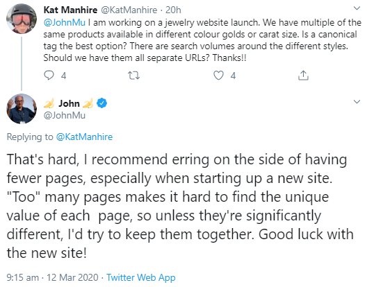Google: bei neuen Websites erst einmal mit wenigen Seiten beginnen