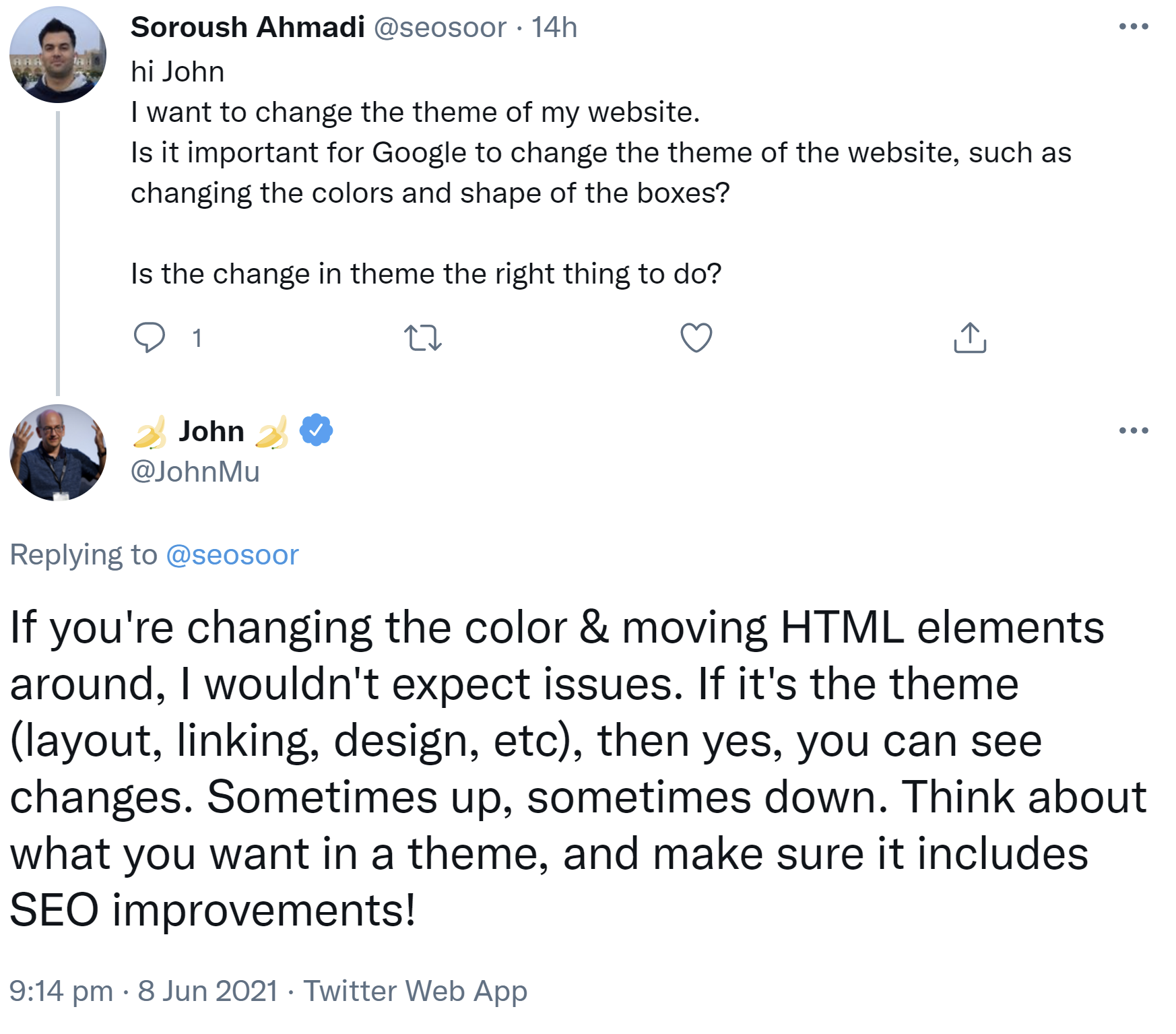 Google: Bei Änderungen am Theme immer auch an SEO-Verbesserungen denken