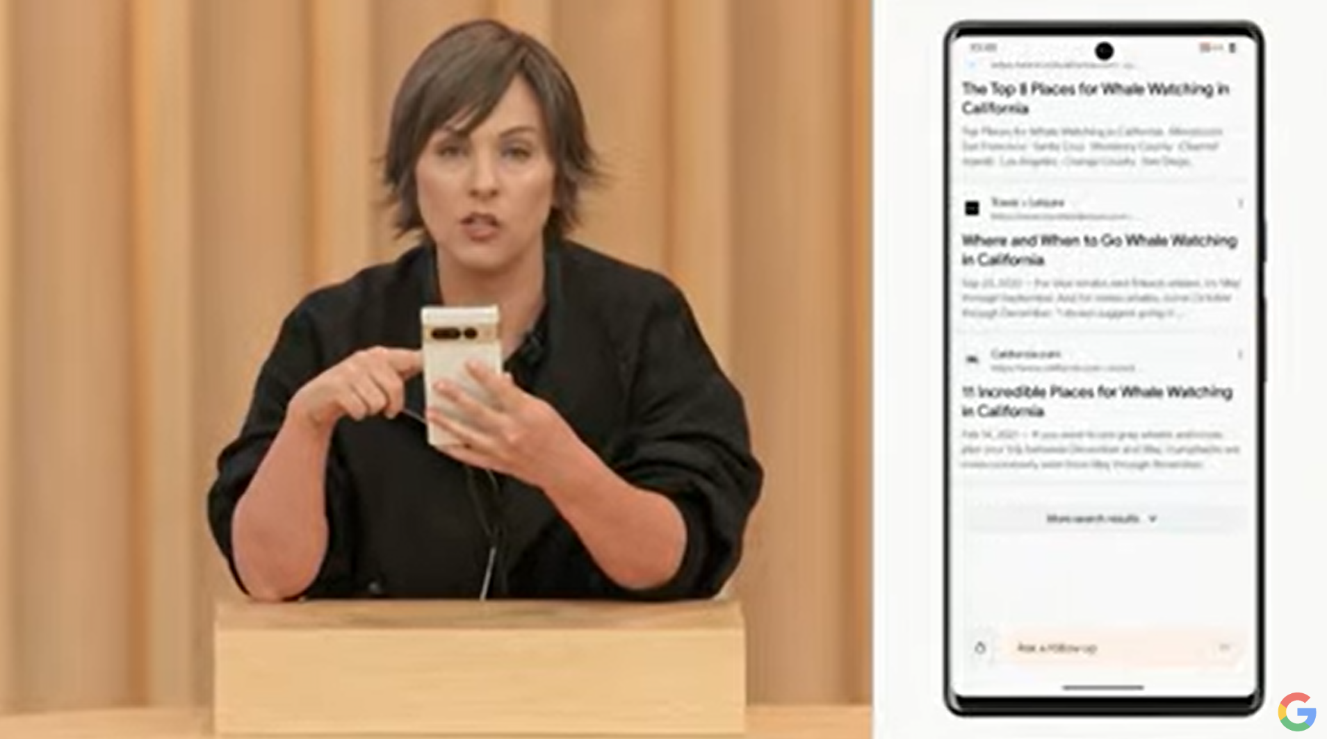 Google Suche mit Generative AI auf einem Mobilgerät