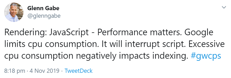 Google: Rendering bricht ab, wenn JavaScript zu viel CPU-Last erzeugt