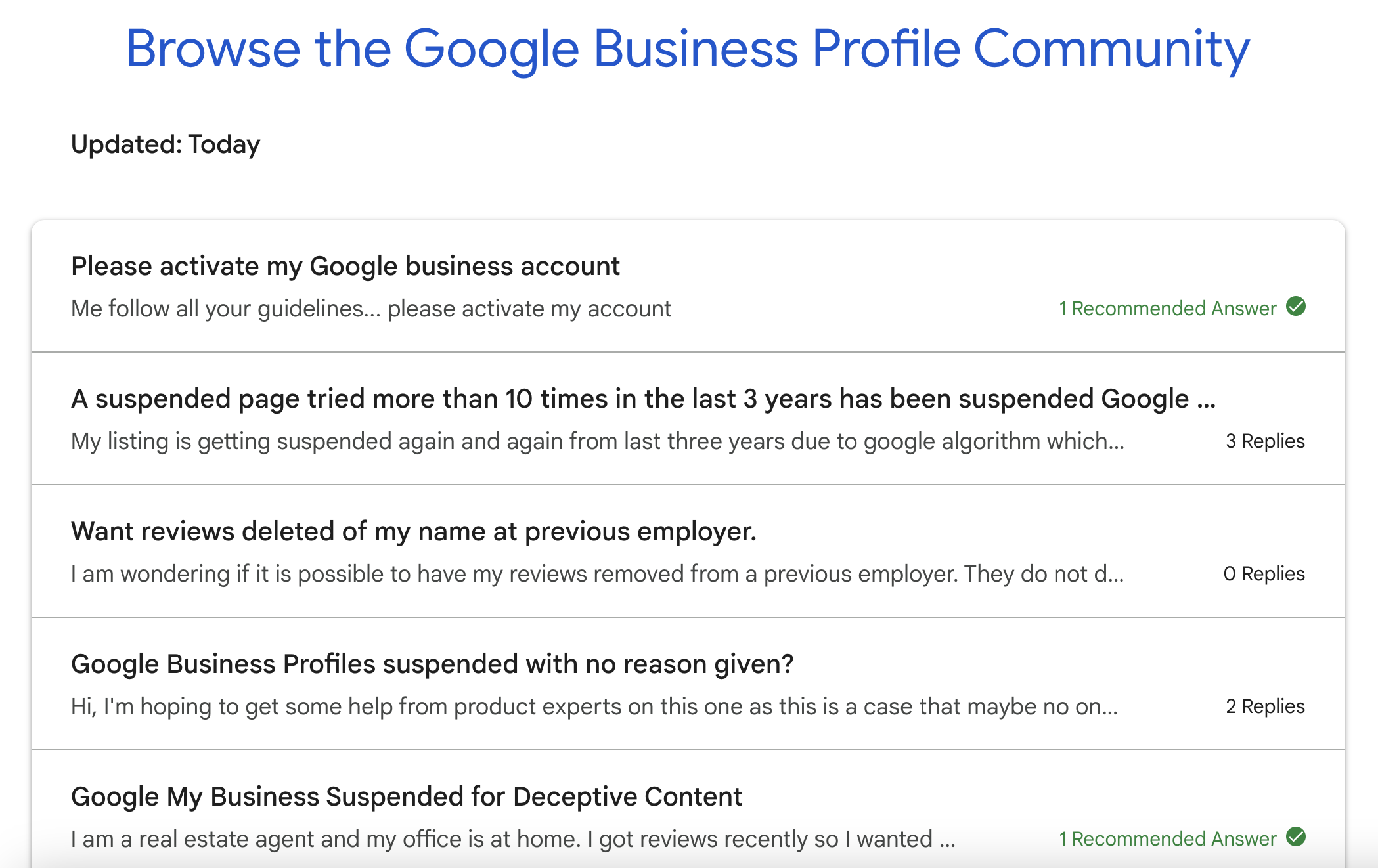 Google Business Profile Community