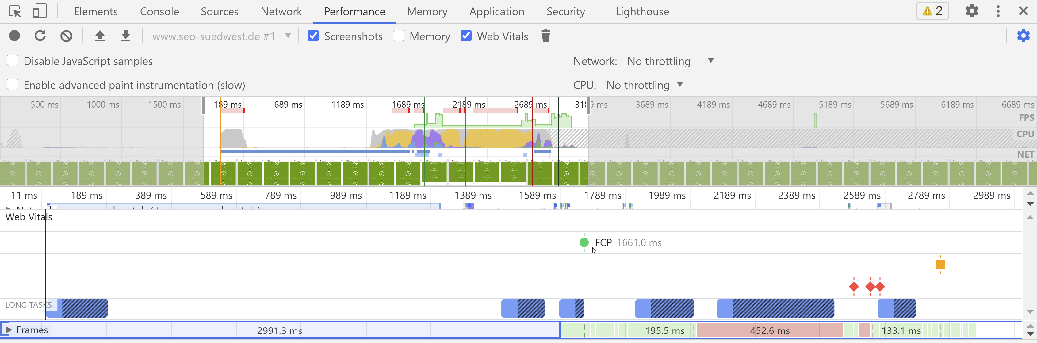 Google Chrome ab Version 88: DevTools mit zusätzlicher Zeile für Core Web Vitals
