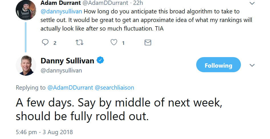 Google-Update dauert noch bis Mitte der kommenden Woche