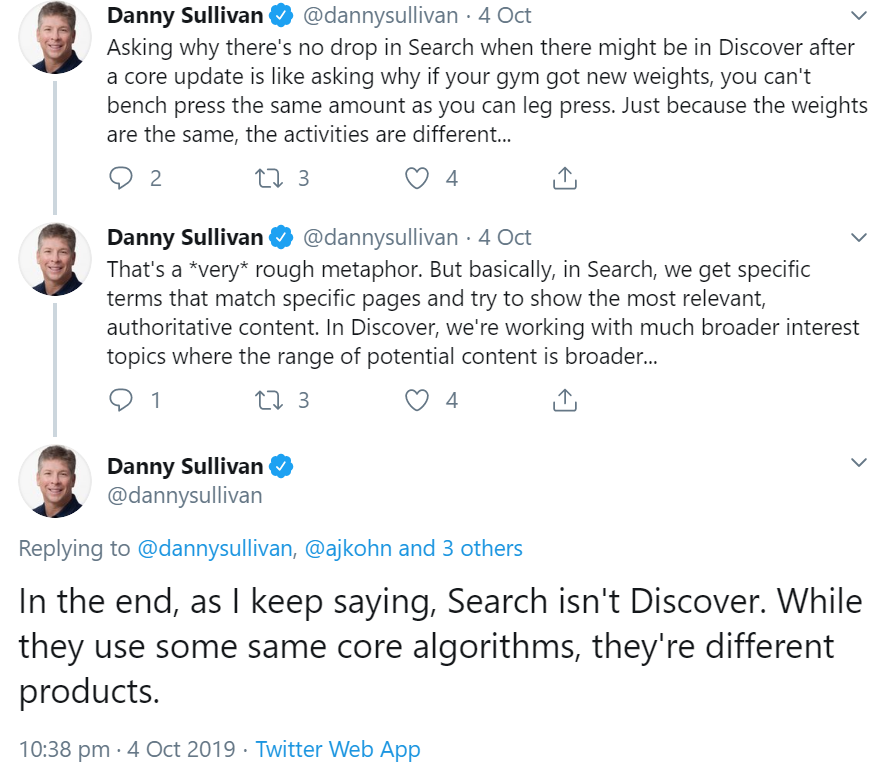Google Discover und organische Suche sind unterschiedlich