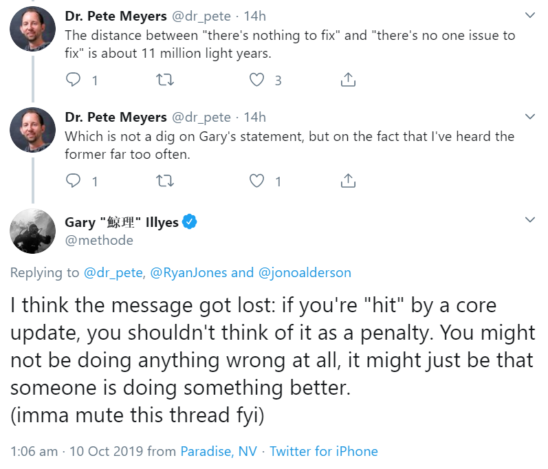 Google-Update: großer Unterschied zwischen 'Es gibt nichts zu tun' und 'Es gibt kein Prblem zu lösen'