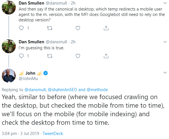 Google crawlt auch bei Mobile First die Desktop-Version