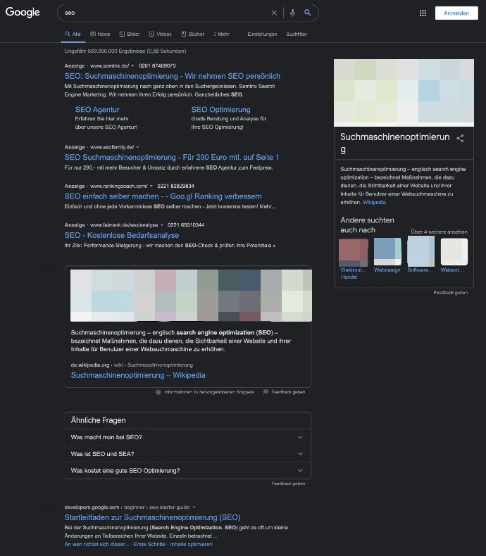 Google: Test mit Dark Mode
