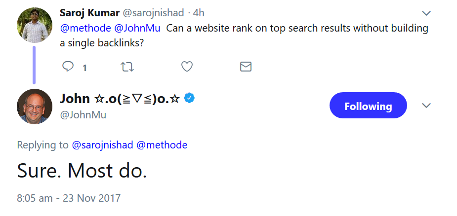 Google: Die meisten Webseiten erzielen Top-Rankings ohne Linkaufbau