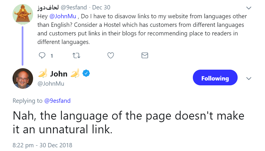 Google: Fremdsprachige Links müssen nicht unnatürlich sein