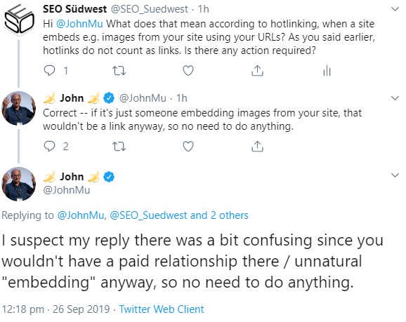 Google: kein Hotlinking für Disavow nötig