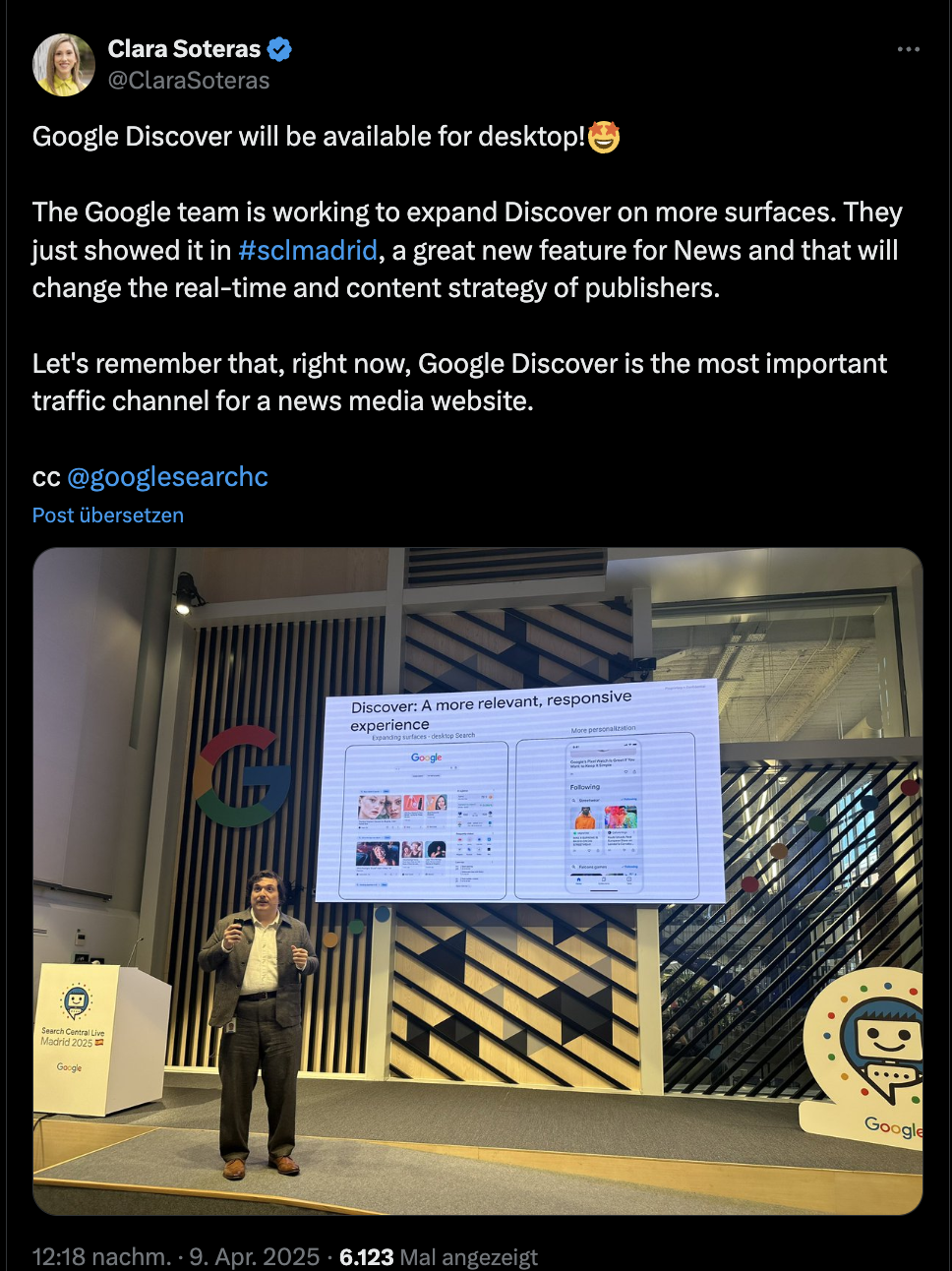 Google Discover kommt auf dem Desktop - Tweet 1