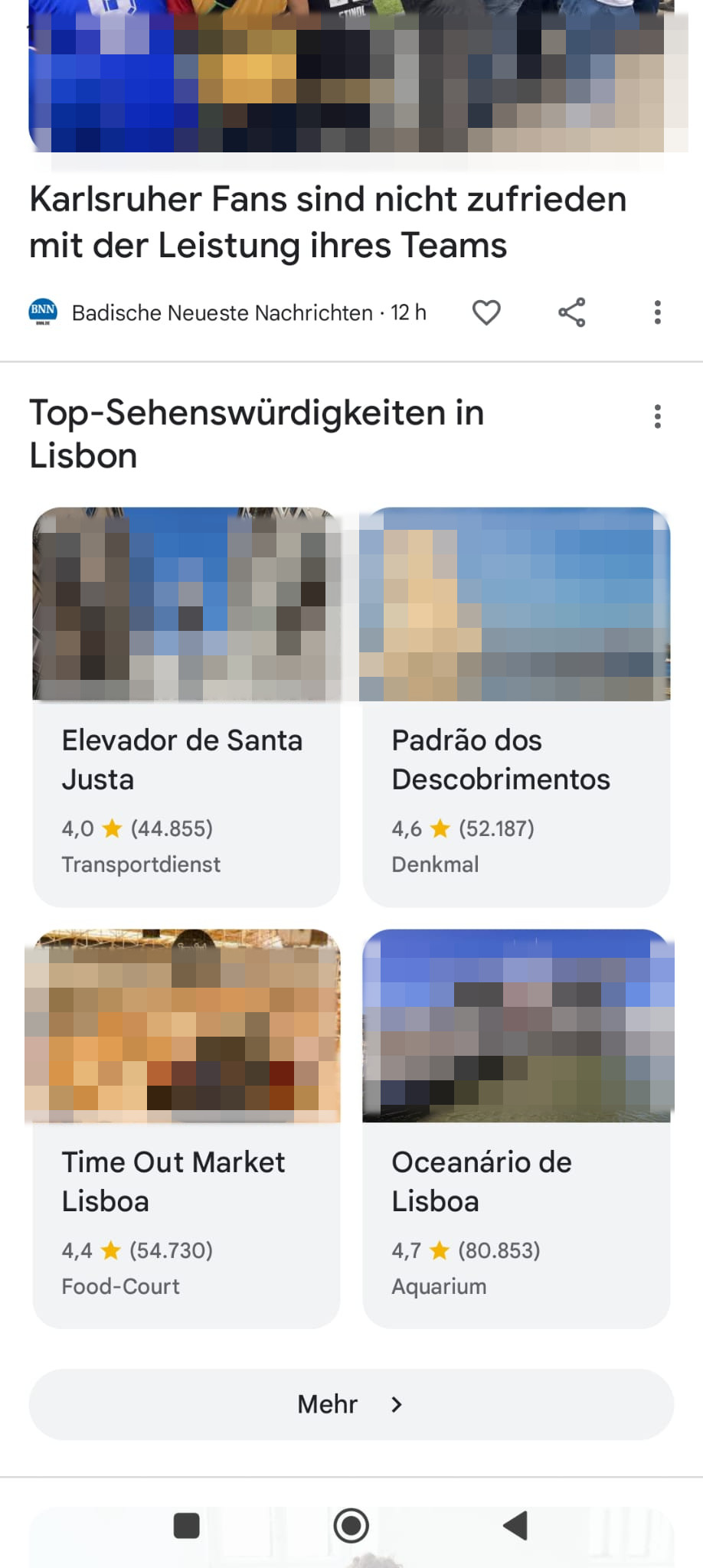 Google Discover Top-Sehenswürdigkeiten