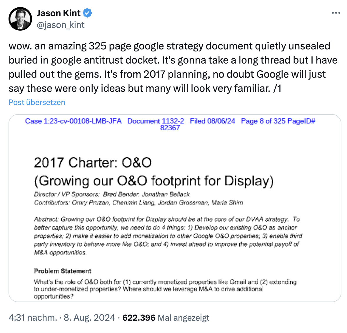 Google Strategiedokument 2017 - Jason Kint auf Twitter