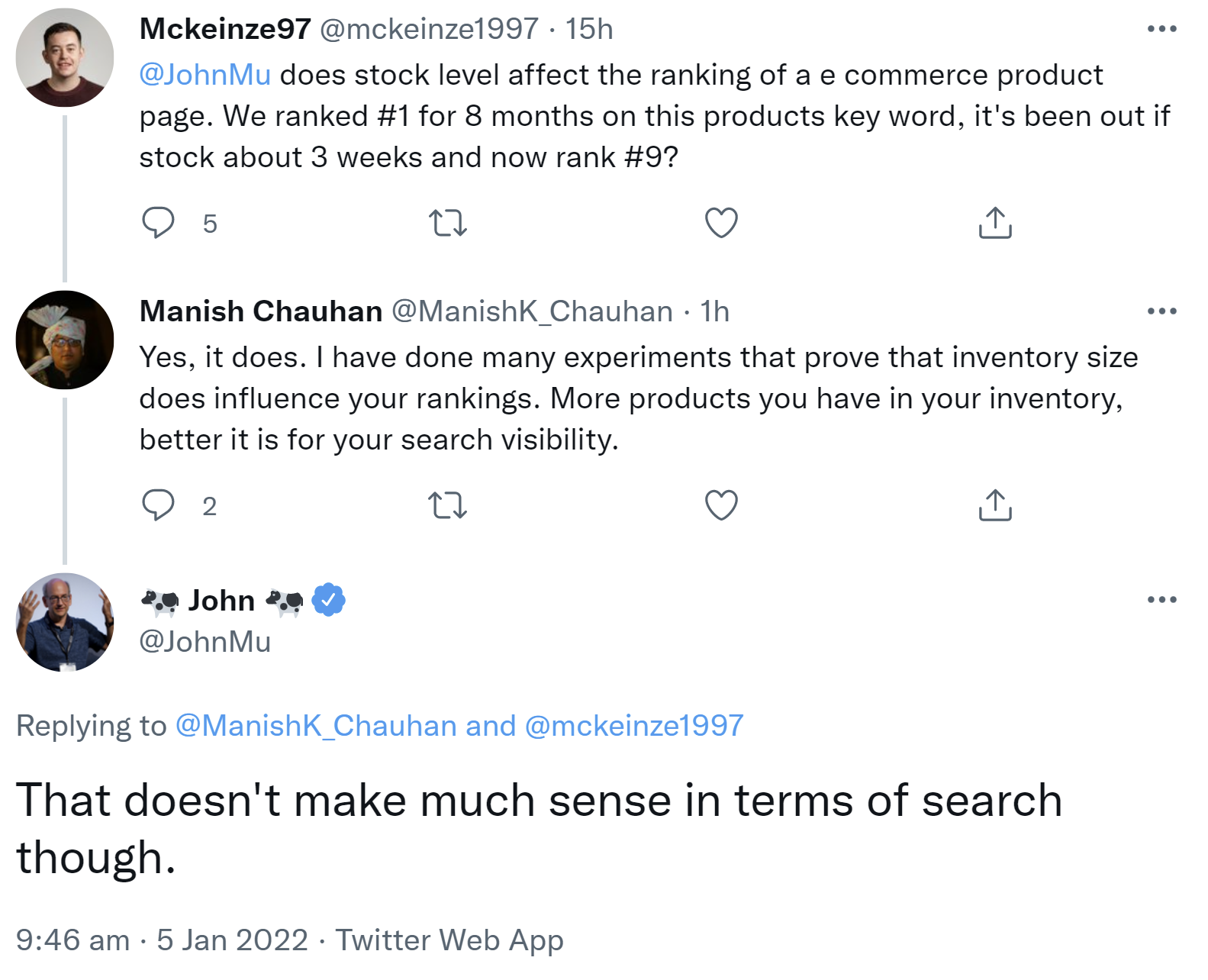 Google: Hat der Lagerbestand von Produkten Auswirkungen auf SEO?