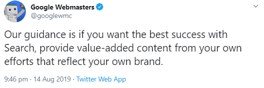 Google: Inhalte schaffen, welche die eigene Marke wiederspiegeln