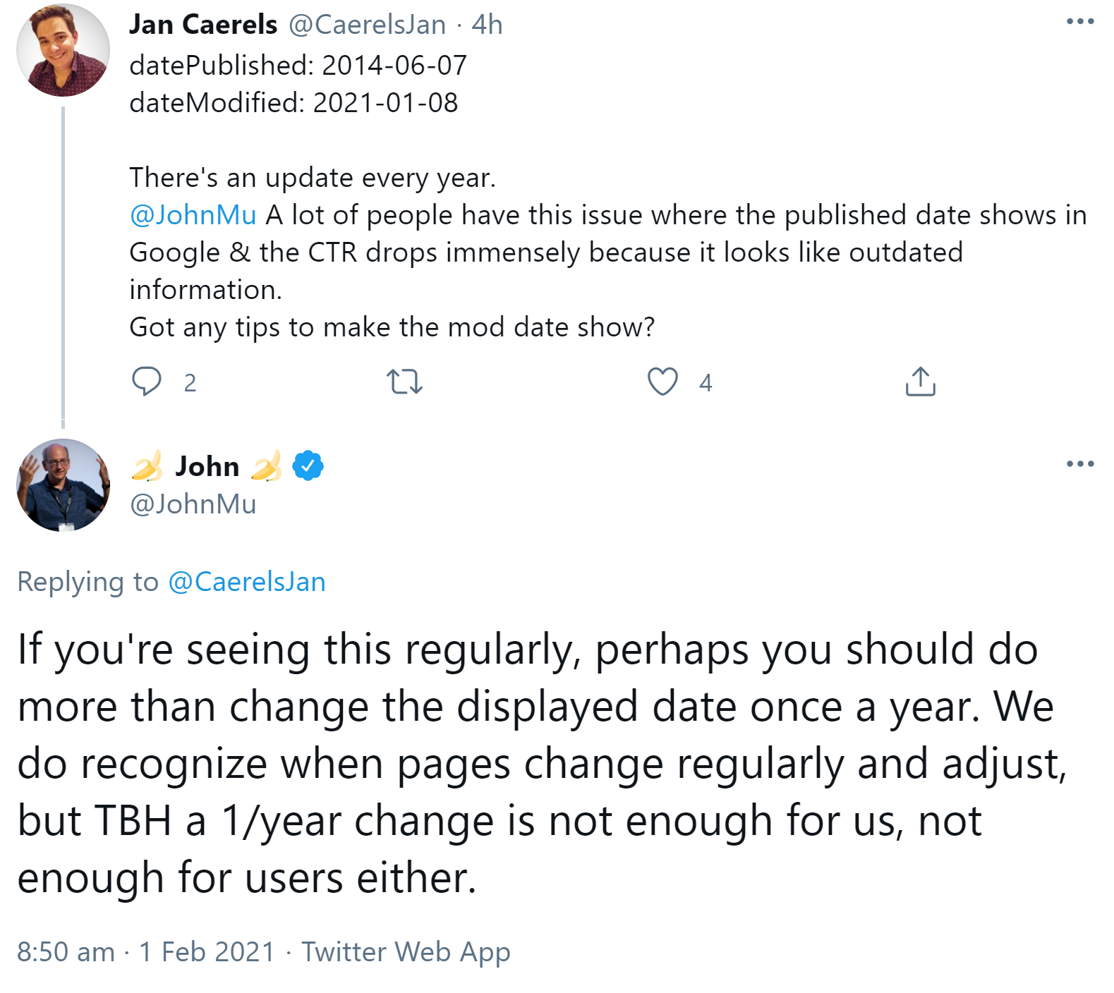 Google: Eine Aktualisierung pro Jahr genügt uns nicht
