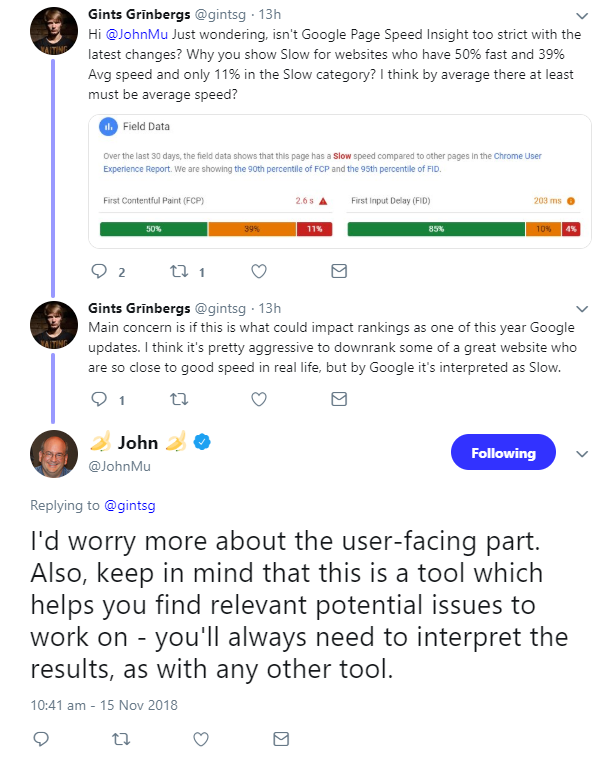 Google: Ergebnisse aus PageSpeed Insights müssen interpretiert werden